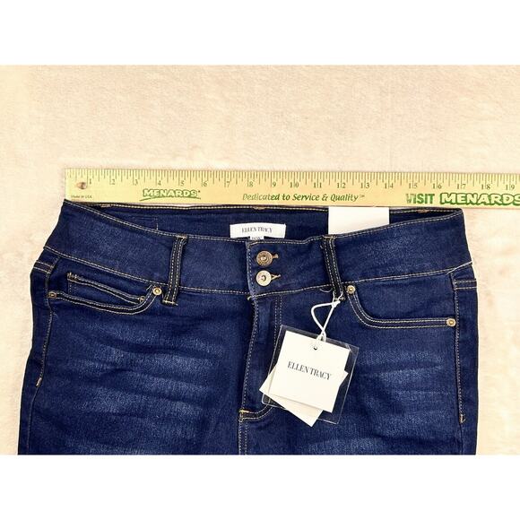 Ellen Tracy Jeans Women's 16W Blue 27" Inseam Fluid Denim Double Button Skinny - Picture 4 of 9